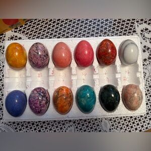Ceramic Eggs Collection  Speckled Solids Colors (12 Eggs)